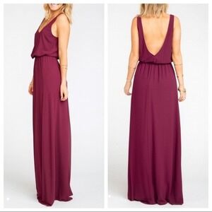 New Show Me Your Mumu Burgundy Kendall Chiffon Chic Bridesmaid Formal Dress XXS